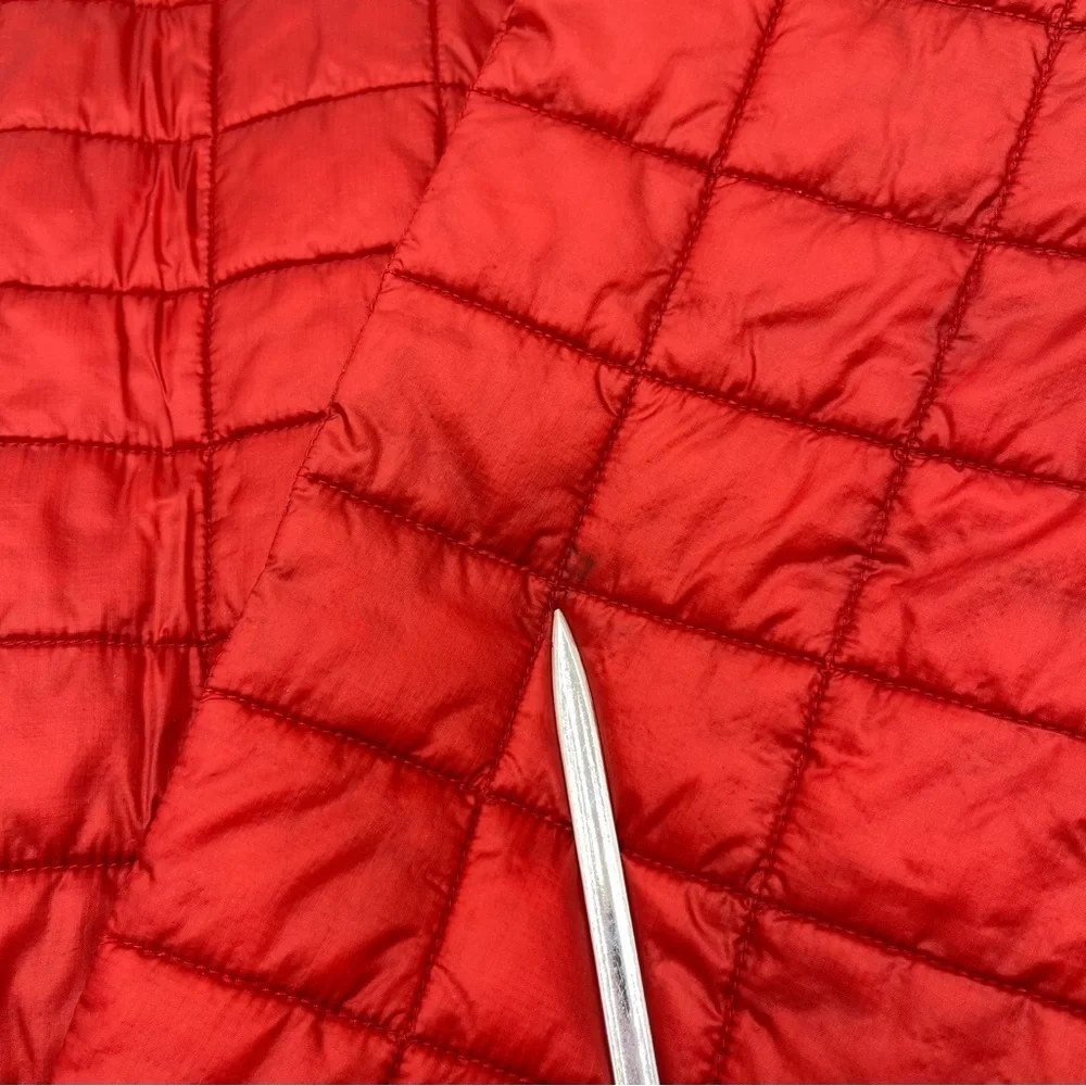 The North Face Mens Thermoball Eco Jacket Red Quilted Puffer Full Zip Sz XLarge